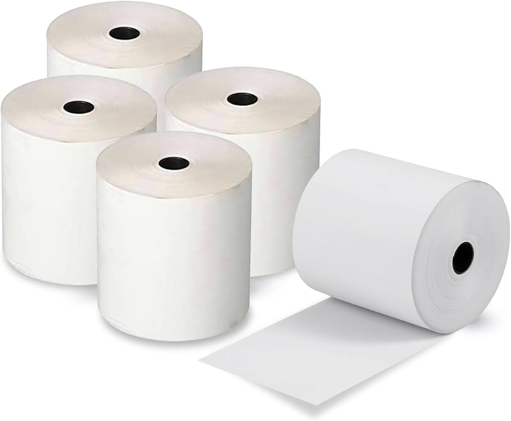 80X75MM Plain white BPA free till rolls