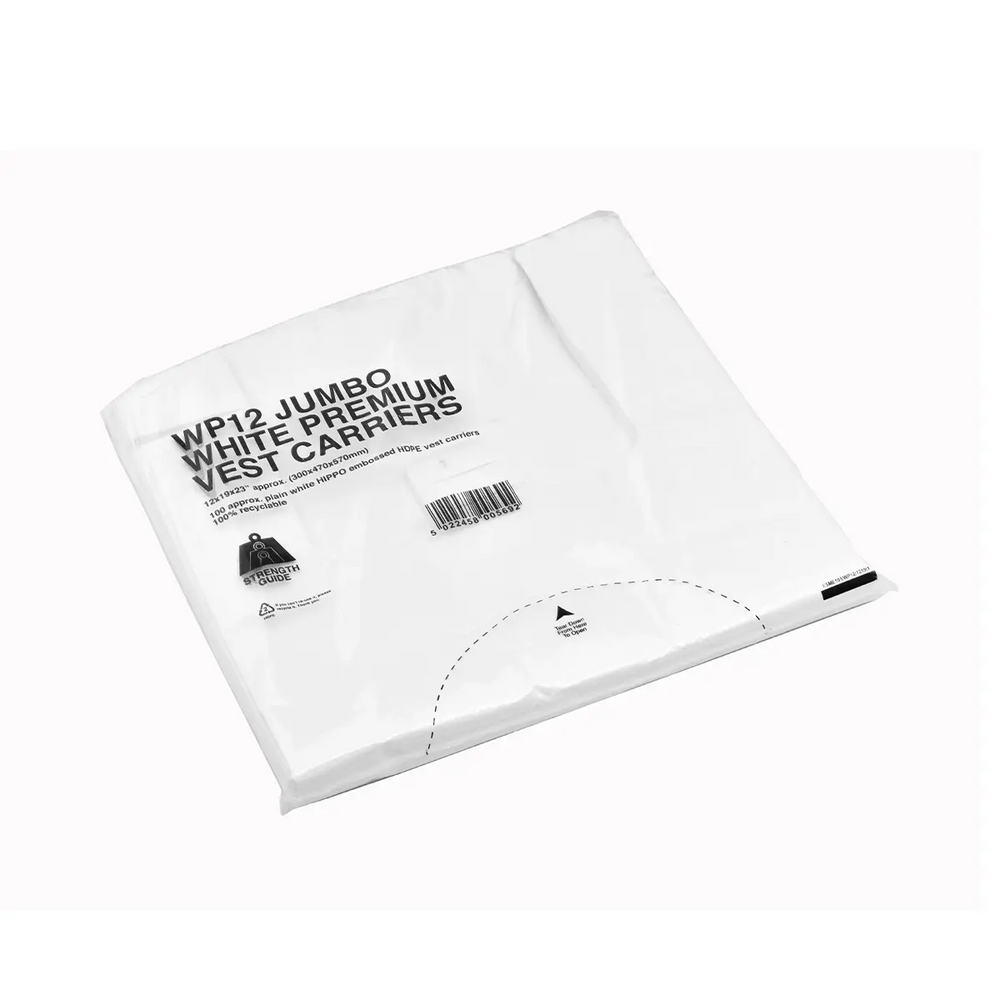 White Plain HDPE Vest Carriers - SYCAMORE